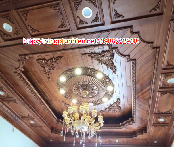 Mẫu trần gỗ cổ điển đẹp TGCC34